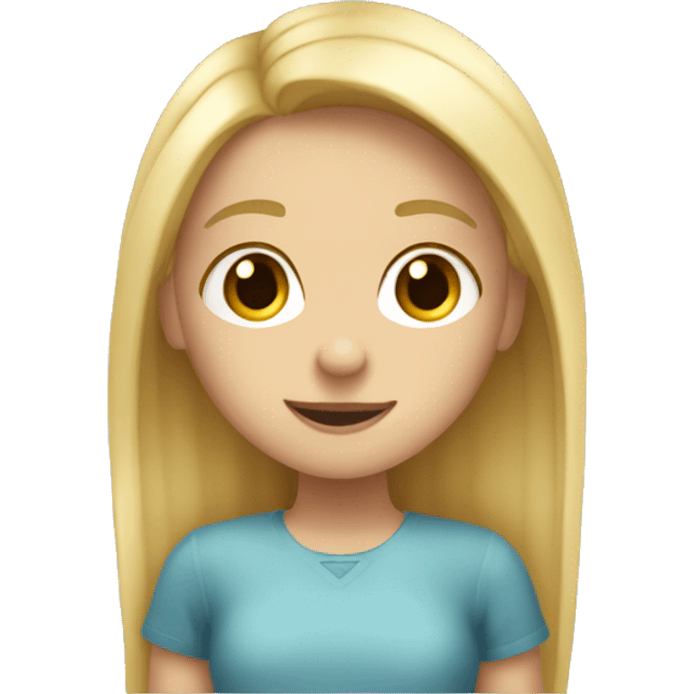 A girl with blonde hair who likes to collect bugs emoji