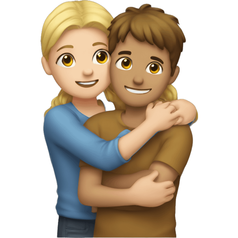 boy hugging girl emoji