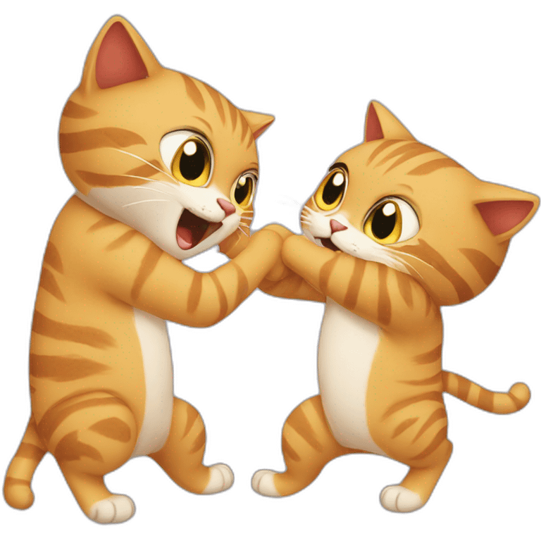 Cats fighting emoji