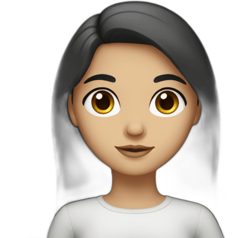 Persian girl with dark hair and black eyes emoji