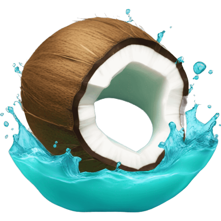 coconut filled with turquoise water emoji