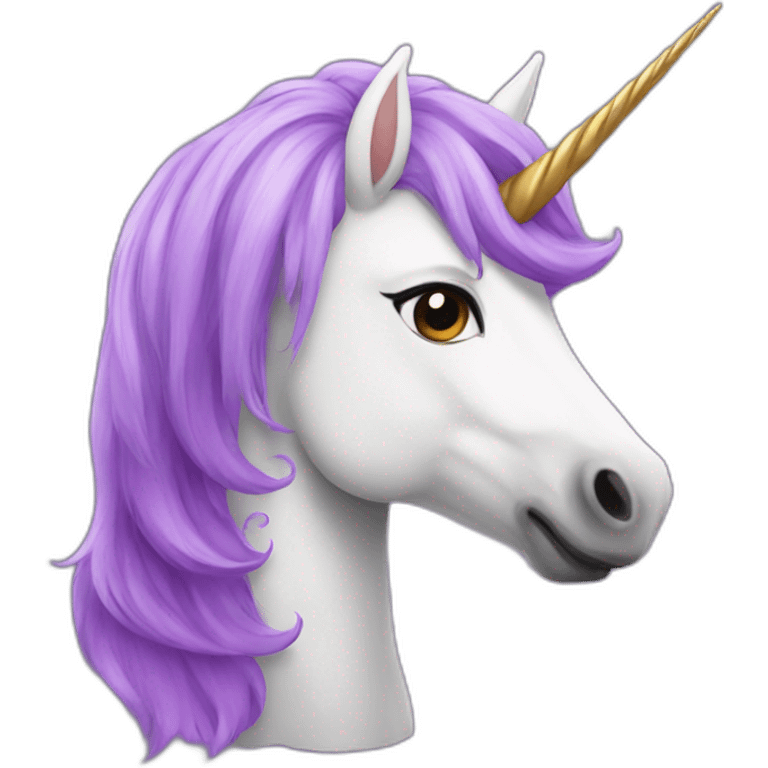 unicorn with purple hair emoji