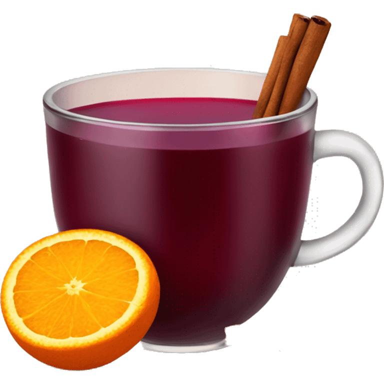 cup of mulled wine with spices and orange emoji