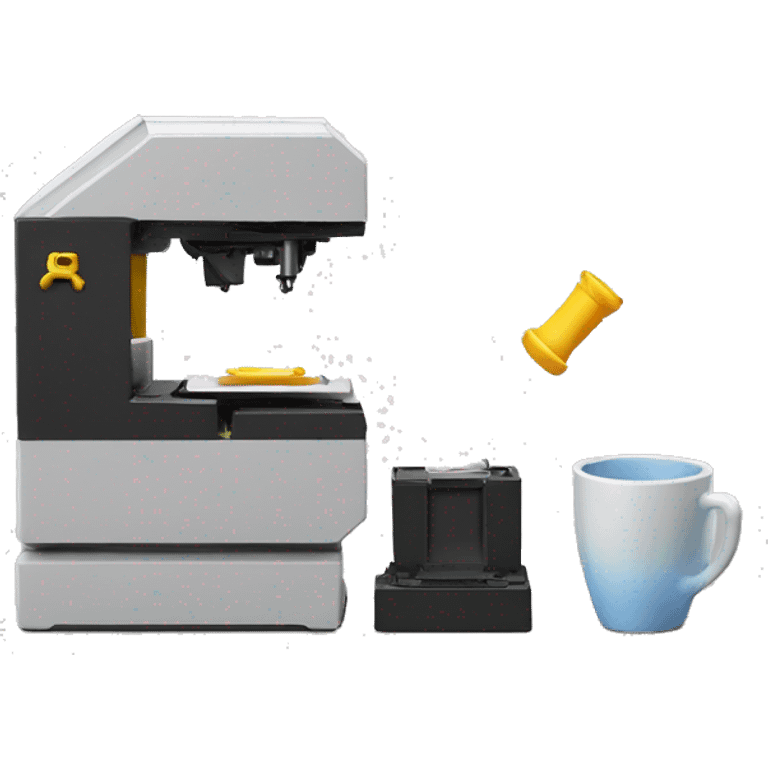 3d printer printing a tiny cup emoji