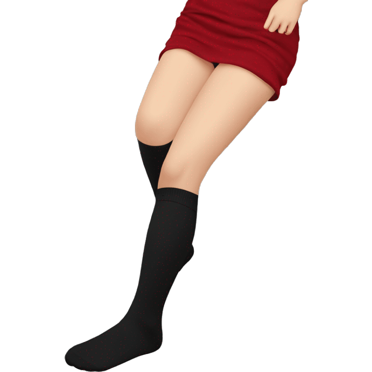 Plain Black over knee socks emoji