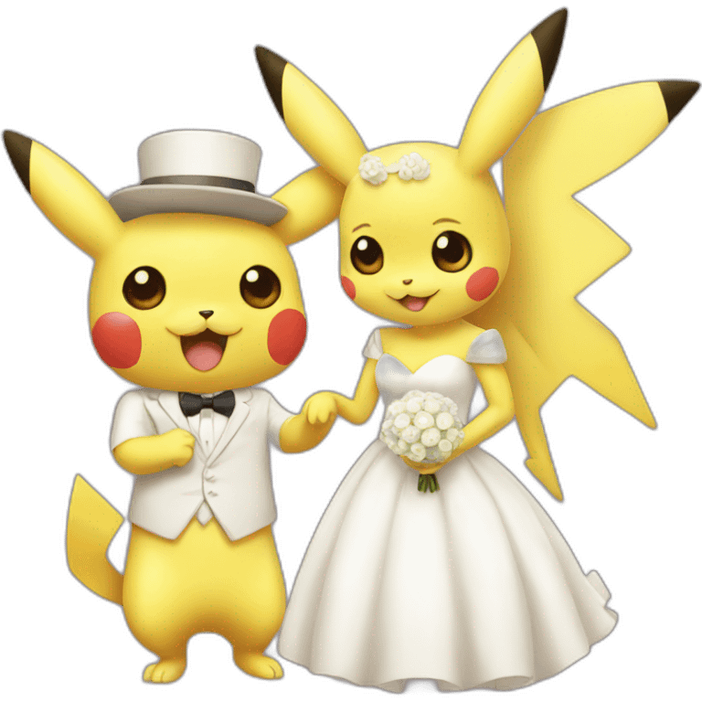 Pikachu getting married emoji