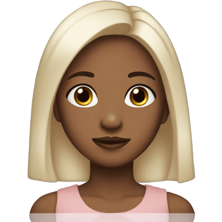 Create a girl with brown skin straight hair wearing lashes with a small white bow on the side but still keeping her hair straight and make her make a cute face emoji