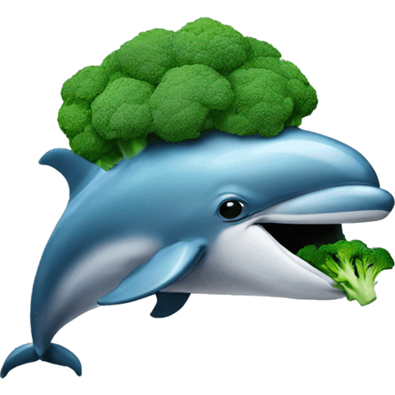 dolphin smoking broccoli  emoji