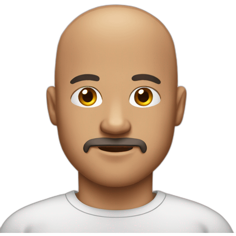  Bald man with shirt and goatee emoji