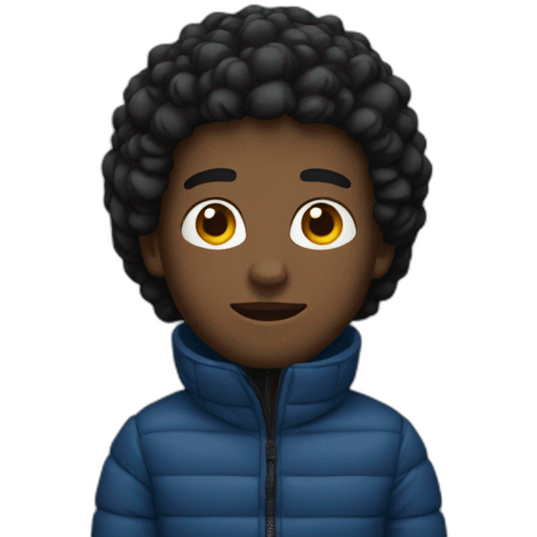 Black male wearing a puffer jacket  emoji