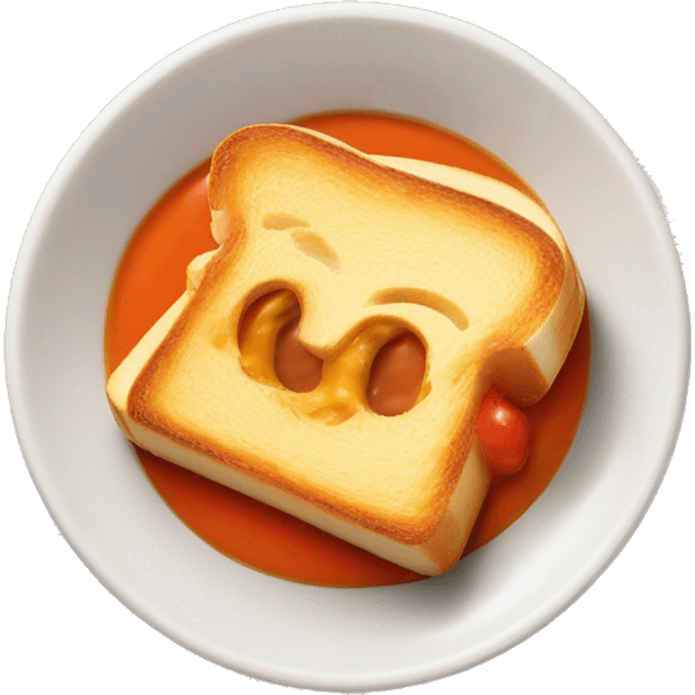 Grilled cheese sandwich with a bowl of tomato soup  emoji