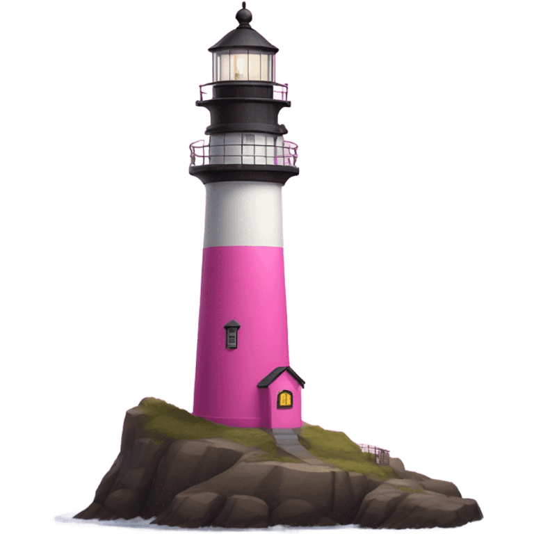 all pink lighthouse emoji