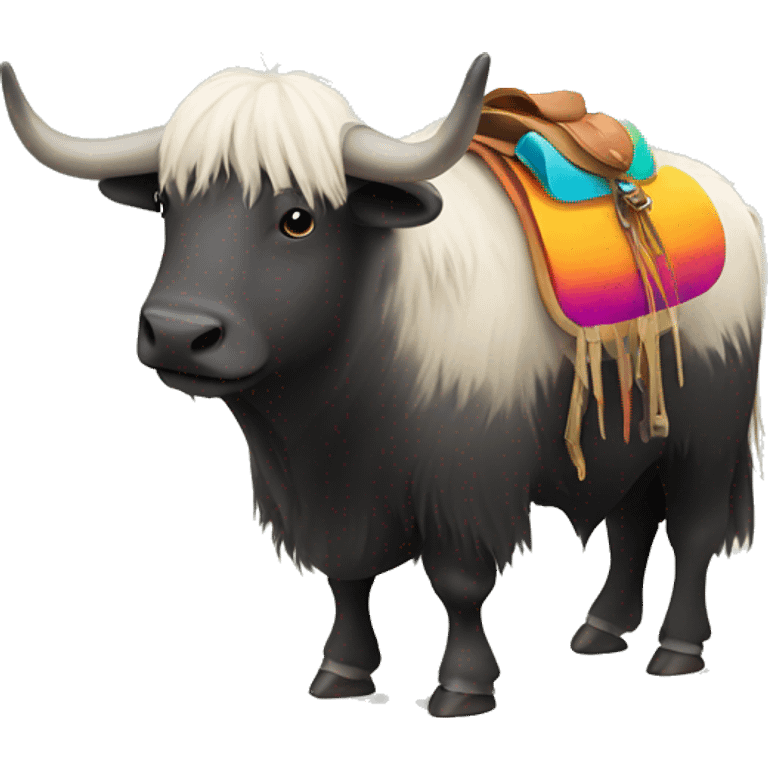 yak with colourful saddle emoji