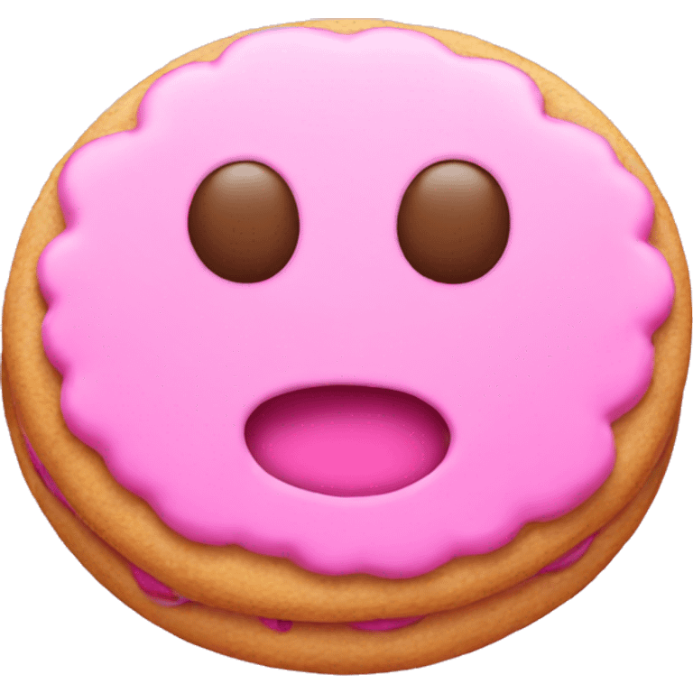 Pink cookie emoji