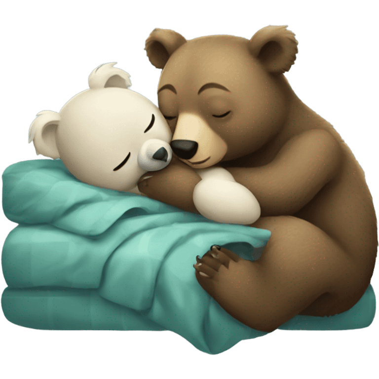 Bear sleeping with koala  emoji