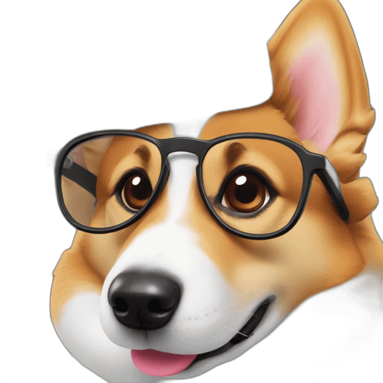 a corgi wearing glasses and Santa’s hat emoji