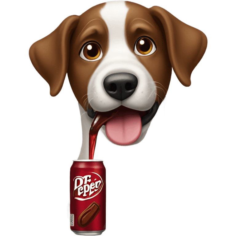 Dog drinking dr.pepper emoji