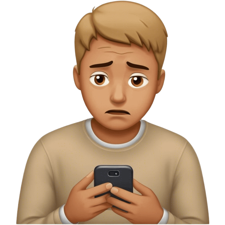 Guy looking at phone distraught  emoji