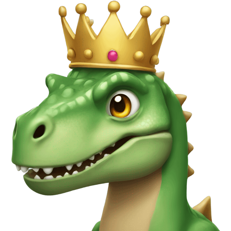 A dinosaur with a crown emoji