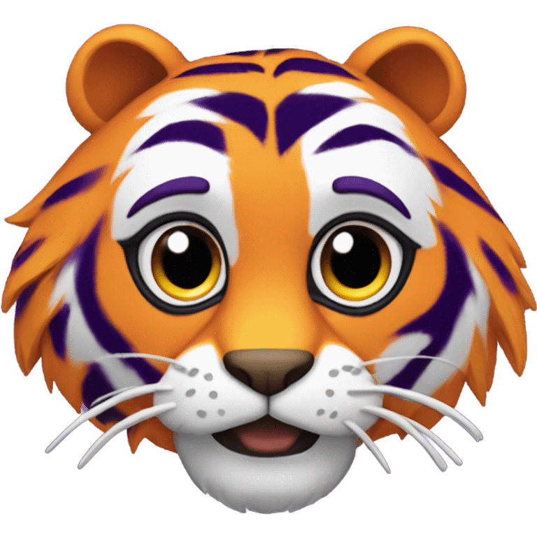 aubie the tiger purple and yellow emoji