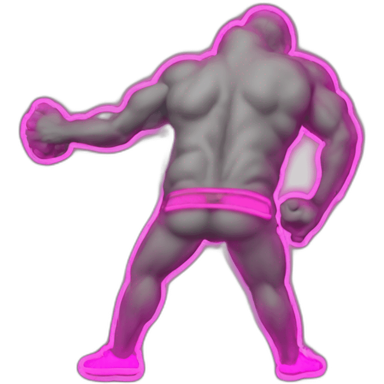 Juicy booty neon sign style man emoji