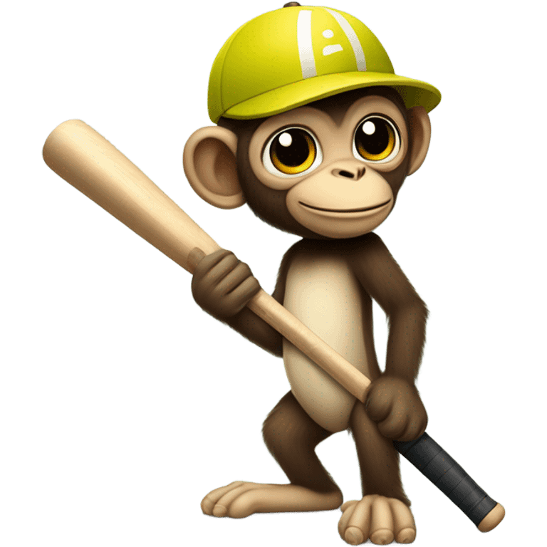 Monkey playing cricket emoji