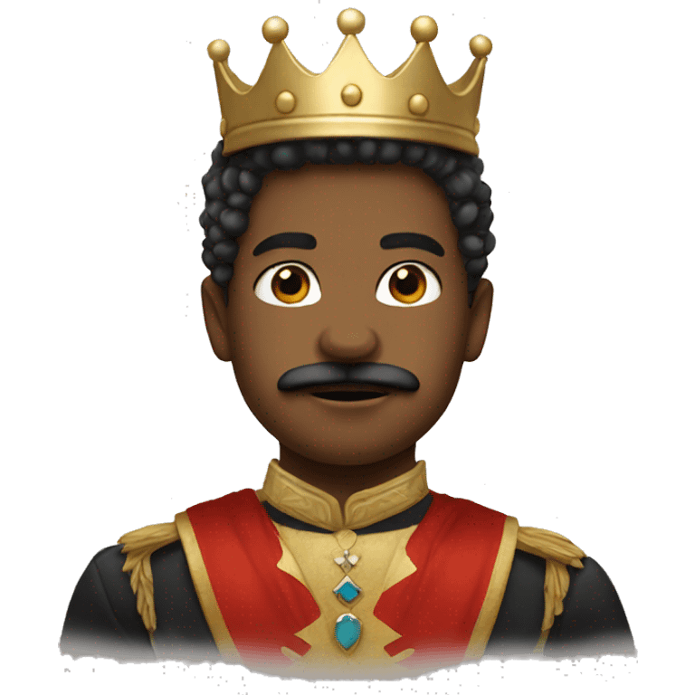 a kid with moustache with a crown emoji