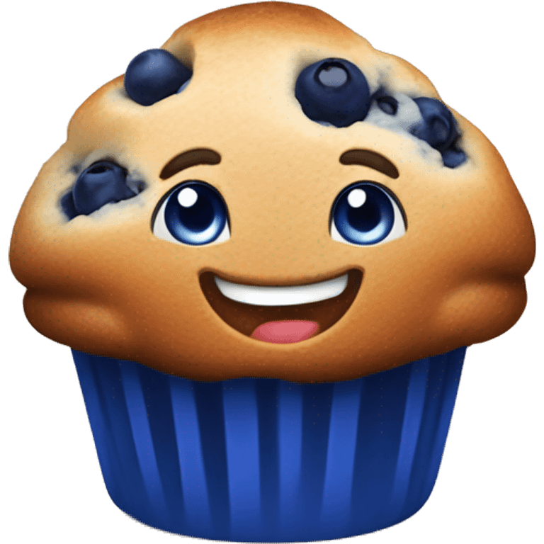 Happy blueberry muffin  emoji