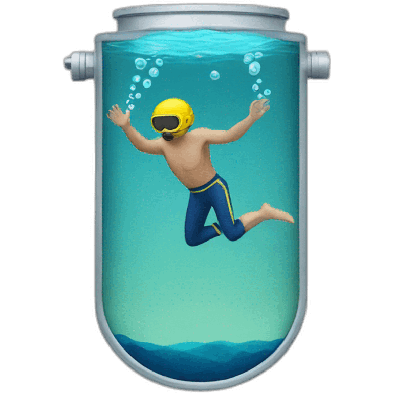 A man diving with double tanks emoji