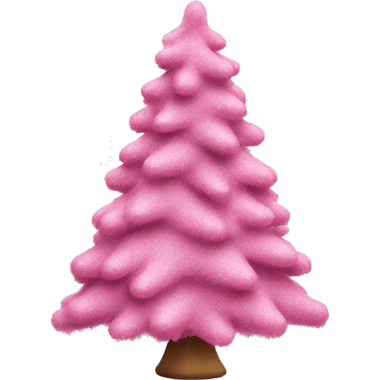 Flocked Christmas tree with pink ornaments  emoji