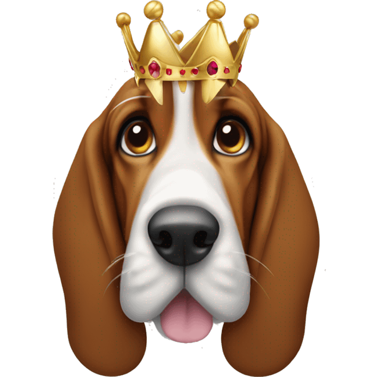 Basset hound with crown emoji