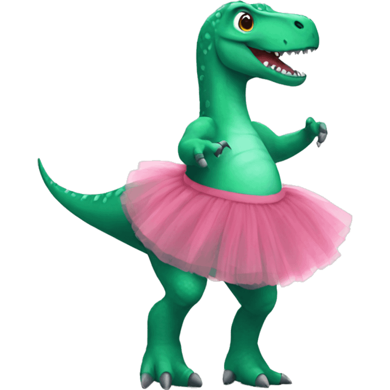 A dinosaur wearing a tutu emoji