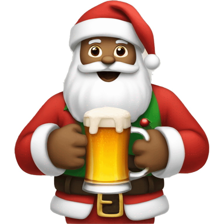 Santa with beer emoji