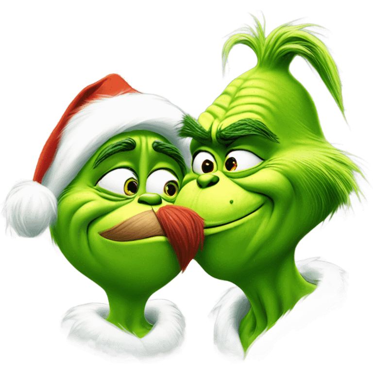 The grinch kissing another grinch emoji