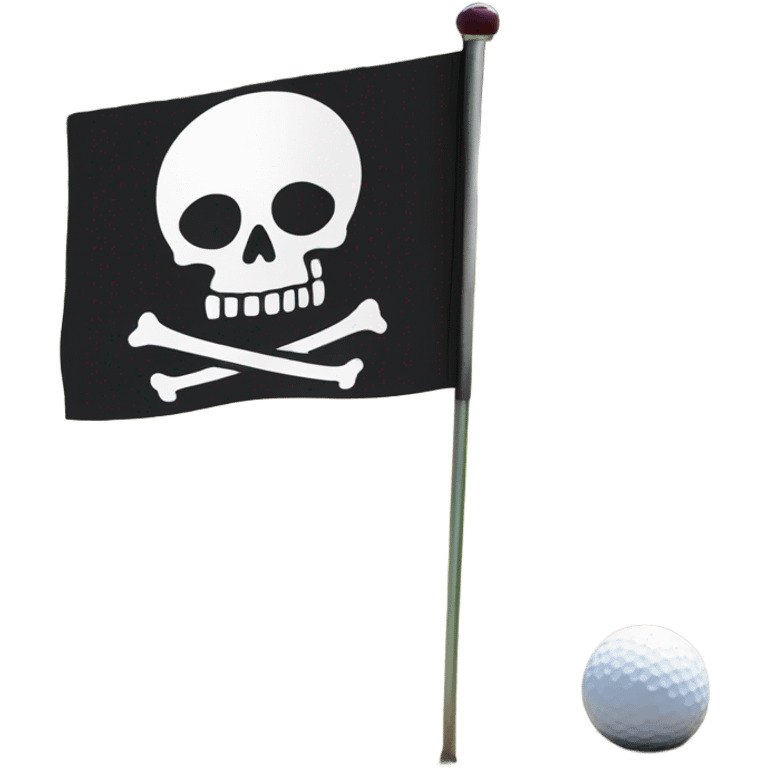 Skull and bones type flag replaced with golf emoji