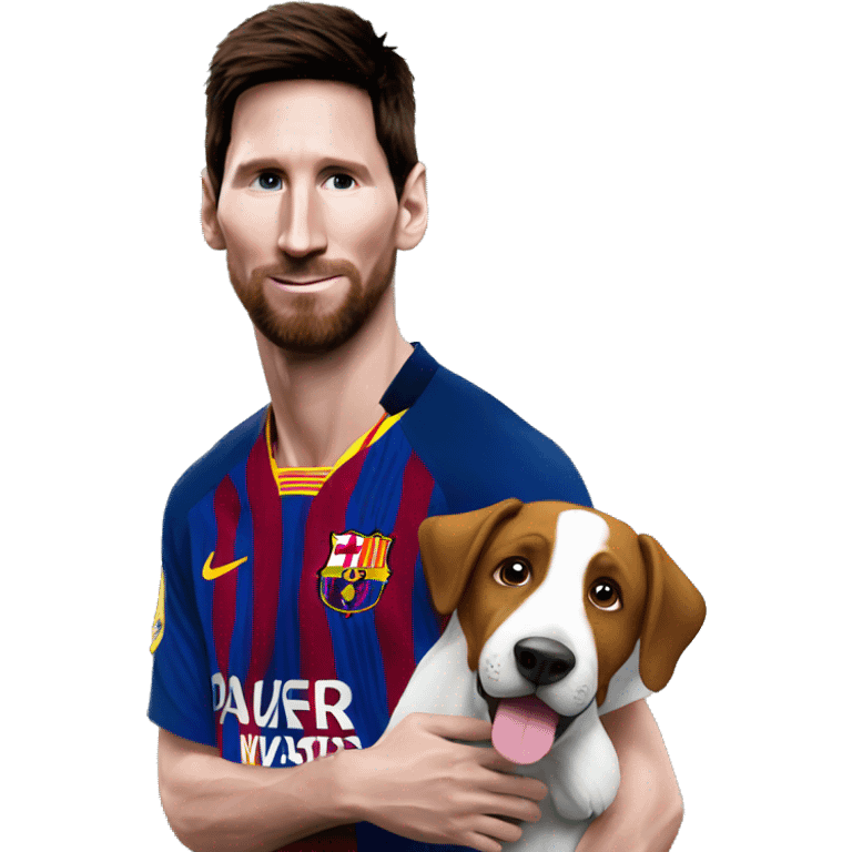 messi con un perro emoji