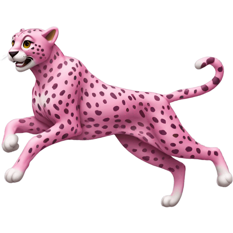 Pink cheetah running emoji