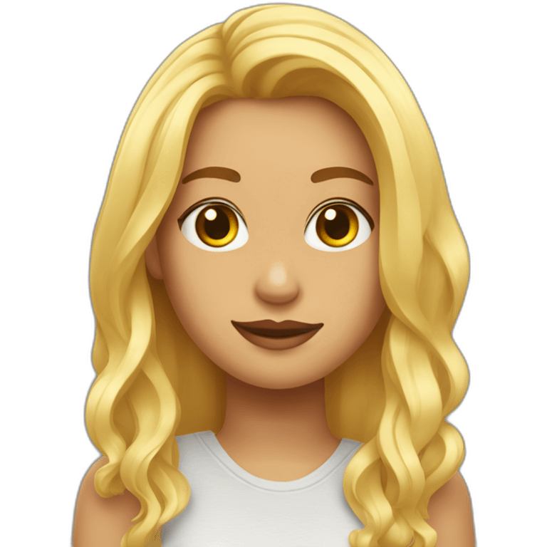 Chica rubia con un recogido en el cabello emoji