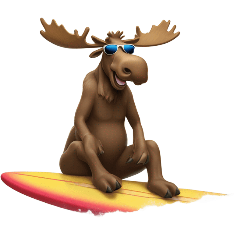 Surfing moose with shades on emoji