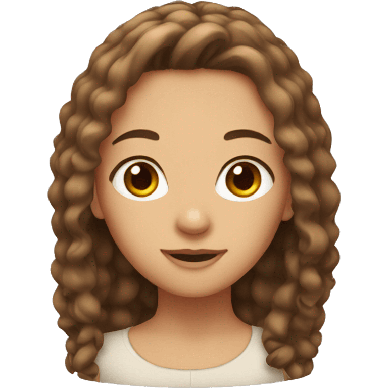 Girl with brown eyes and hair emoji