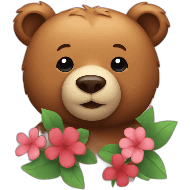 Bear with a flower emoji