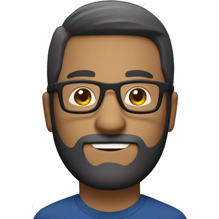 bold white men with small beard and soft glasses on pc computer emoji