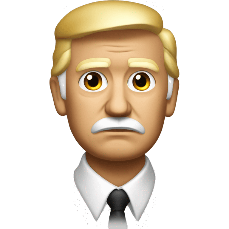 donald j trump wearing a white stalin tun emoji