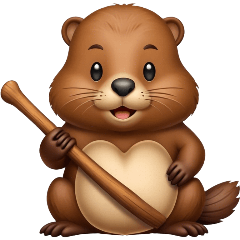 Beaver with inscription good night  emoji