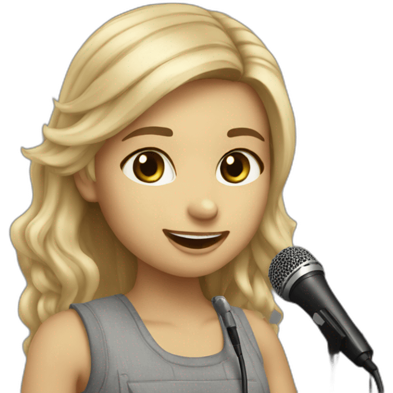 raccoon blond girl with microphone emoji