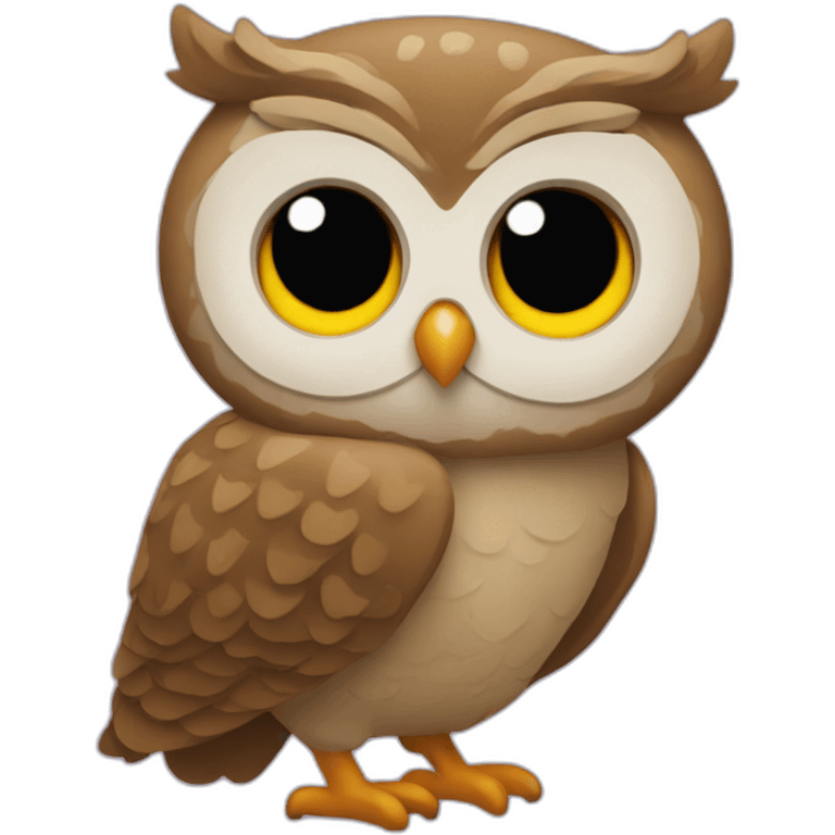 Owl with curly haircut emoji