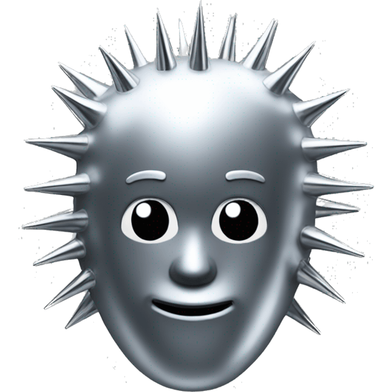 Chrome figure with silver spikes emoji