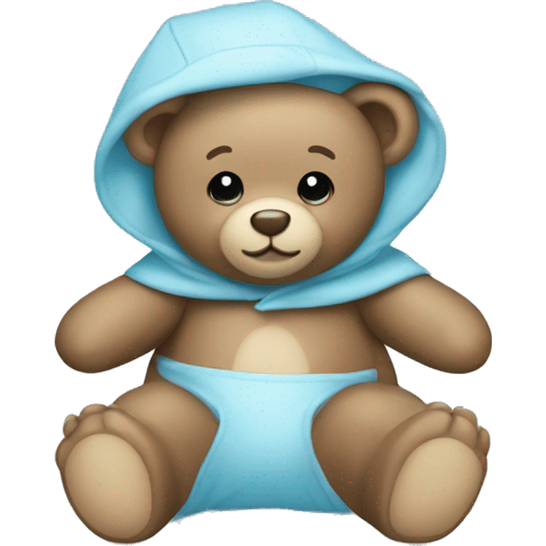 A cute Teddy bear with the Color baby blue  emoji