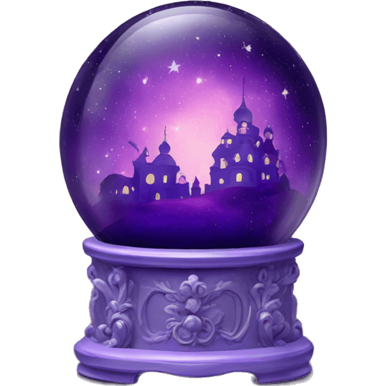 vintage purple rococo night sky snow globe emoji