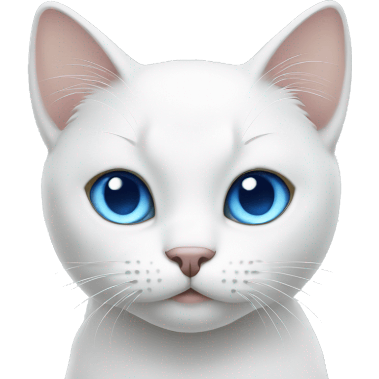 White cat with blue eyes emoji